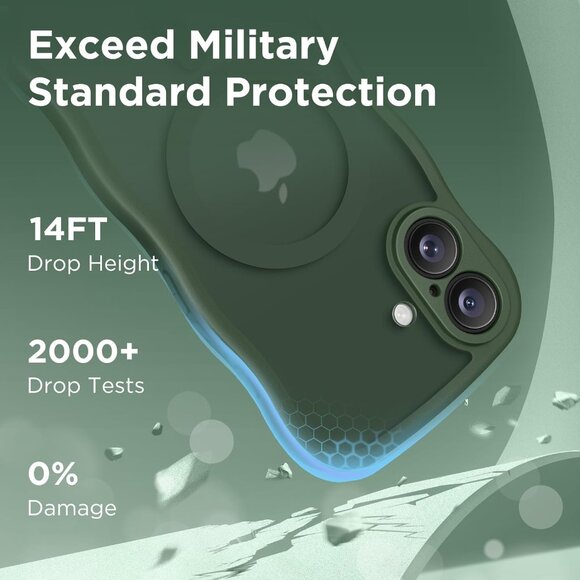 Women Deep Green Iphone 17 Pro Max Case Full Camera Protection Mag Safe - Picture 6 of 9